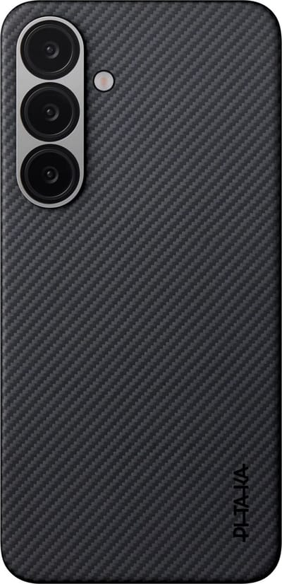 Pitaka Ultra Slim Hoesje Samsung Galaxy S25+ – Amber Magnet Film-technologie – Biedt Verbeterde Bescherming – Aramide Fiber Voor Duurzaamheid - Zwart