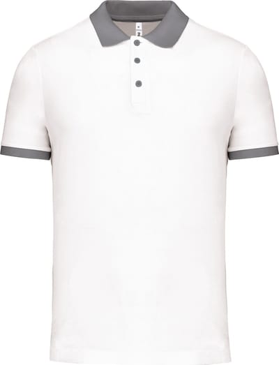 Herensportpolo 'Proact' met korte mouwen White/Sporty Grey - XS