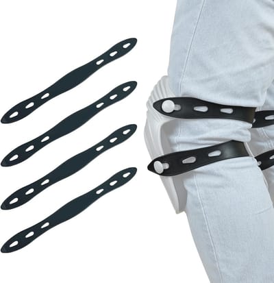 Set van 4 reservebanden voor kniebeschermers - Zwart