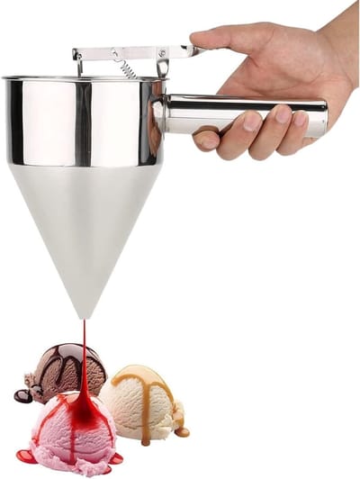 Funnel van RVS voor het bakken van taarten en desserts, handige keukentool met rek voor thuisgebruik