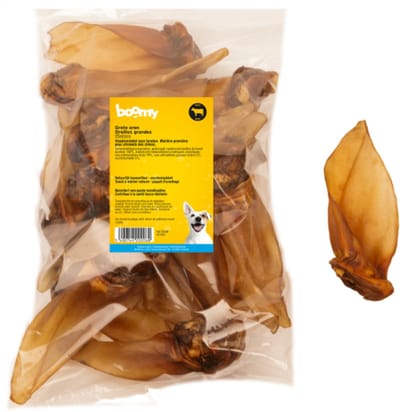 Boomy - Natuurlijke hondensnacks - Gezonde hondensnoepjes - Kauwsnack hond - Grote runderoren - 25 stuks