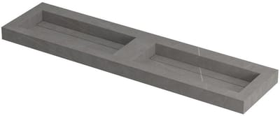 Ink Pitch dubbele meubelwastafel 180x45cm keramische slab - zonder kraangaten - Armani grey