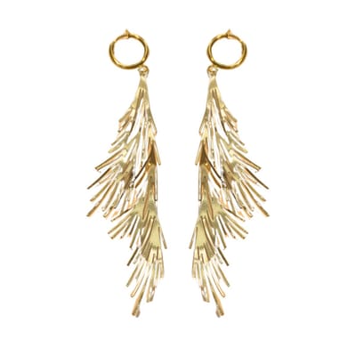 Klem oorbellen - goudkleurig - takje- geen gaatje- Charme Bijoux