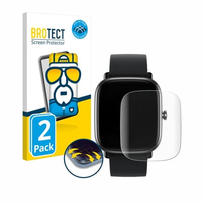 BROTECT - Screenprotector voor Huami Amazfit GTS 2 mini - Folie Beschermfolie transparant volledig dekking - 2 Stuks