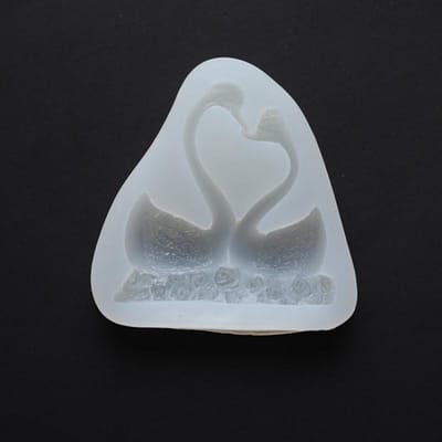 Paar Zwaan Vorm Siliconen Mal Fondant Chocolade Hars Aroma Steen Zeep Mal wit