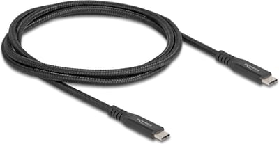 Delock USB 20 Gbps Cable USB Type-C™ male to male PD 3.0 100 W E-Marker 1 m black metal