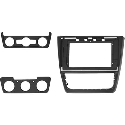 Auto Navigatie Paneel Frame Dashboard Bekleding Kit met 2 Accessoires ABS Naadloos Automobiel black