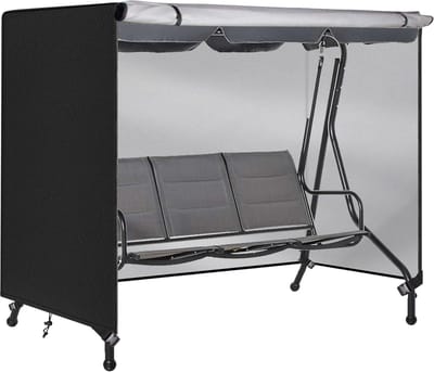 Goodivery ® Waterdichte Beschermhoes voor Tuinschommel, Winddichte en UV-bestendige Schommelhoes, 420D Oxford Stof (250 x 150 x 170 cm, Zwart)