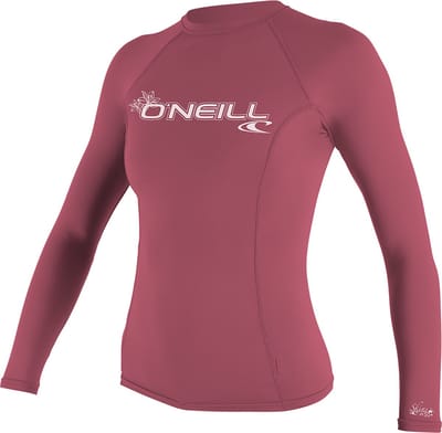 O'Neill Basic Skins L/S Crew Surfshirt - Maat L - Vrouwen - roze/wit