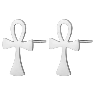 WeLoveSilver - chirurgisch stalen oorstekers Ankh kruis - 19 mm