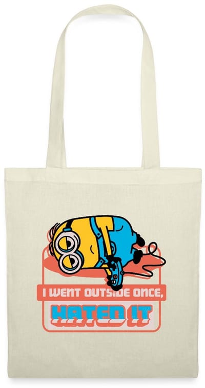 Minions Dave Ging Buiten Het Kantoor Quote Tas Van Stof Schoudertas