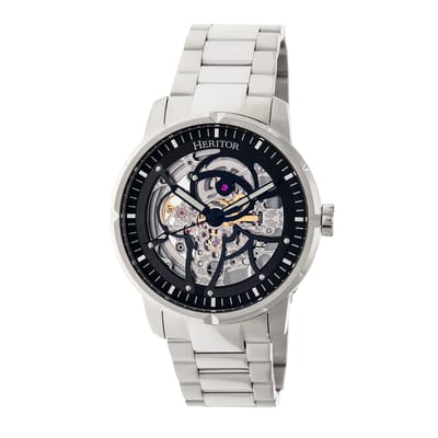 Heritor Automatic Ryder Skeleton Dial Armbandhorloge - Zilver/Zwart
