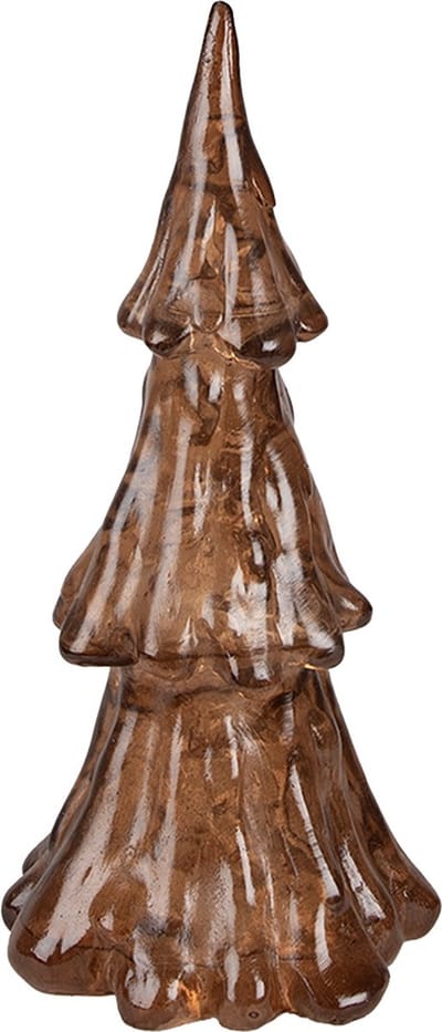 Clayre & Eef Kerstdecoratie met LED-verlichting Kerstboom Ø 12x24 cm Goudkleurig Bruin Kunststof