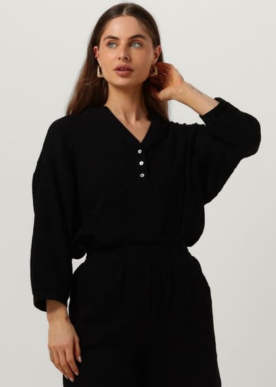 Minus Hemma 3/4 Sleeve Blouse 1 Dames - Jurken - Zwart - Maat 34