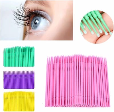Jumada's - 100x Microbrushes roze - voor Wimpers Uitbreiding, Individuele Lash Verwijderen, Wattenstaafje & Micro Borstel Tool"