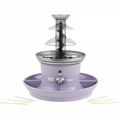 REN® Chocoladefontein - Chocolade Fontein - Smeltchocolade voor Fontein - 500ml - Inclusief 100 Spiesen - Paars - 26cm x 26cm x 28cm