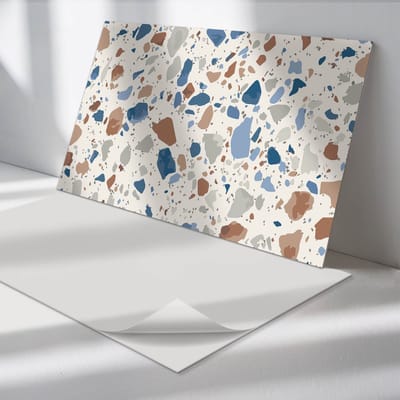 Wallfluent Vinyl Wandpaneel - Natuursteenpatroon Zelfklevende Wandbekleding - 120 cm x 60 cm - Romig Vinyl Wandpaneel - 1 stuk - Rechthoekig Wandbekleding Vinyl - Texturen Wandpaneel - Wandpaneel PVC - Wandpaneel Keuken en Badkamer