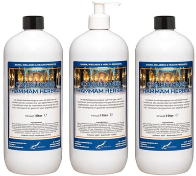 Hairconditioner Hammam Herbal 1 liter met witte pomp - set van 3 stuks