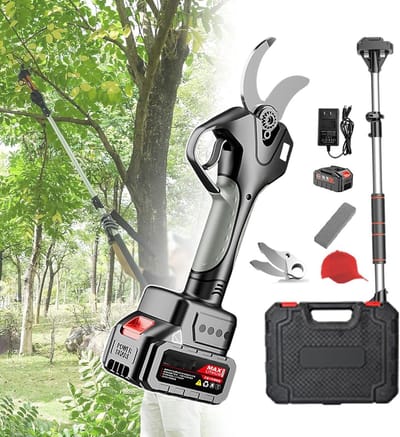 Elektrische Snoeischaar - Boomtrimmer Takken - Tuinonderhoud Snoeien - Telescopische Steel - 45mm Snoeidiameter - Zwart