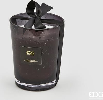 EDG - Enzo De Gasperi Geurkaars “Princess of the Night” met zwarte bubbelglazen pot H16 D13