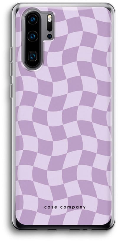 Case Company® - Hoesje geschikt voor Huawei P30 Pro hoesje - Grid Paars - Soft Cover Telefoonhoesje - Bescherming aan alle Kanten en Schermrand