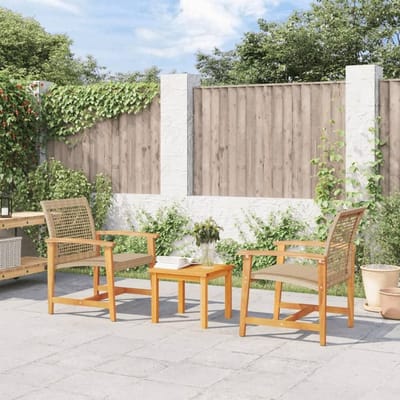 Tuinstoelen set - Buitenstoelen - Ontspannen buiten - Polyrotan acaciahout - 2 stuks - Beige