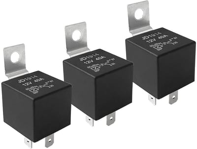 Allecto - 5 Pin Auto Relais - 12V 40A - Hoogwaardige kwaliteit - Zwart - Betrouwbaar - Ideaal voor auto-accessoires - 3 stuks