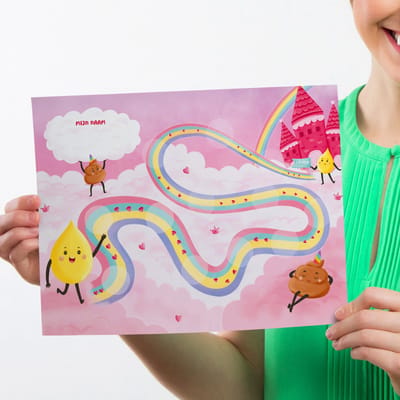 Zindelijkheidstraining meisjes - Beloningskaart, plaskaart, plasstickers en plasdiploma
