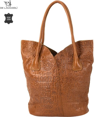 DE LAMASSU® Leren Shopper Dames – Grote Schoudertas van Echt Leer – Shopper met Uitneembare Binnenzak – Ruime Handtas – 17 Liter