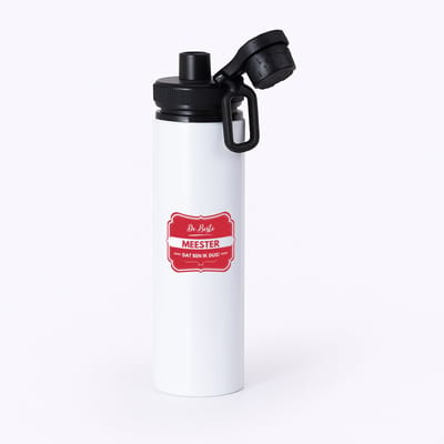 Hacebo® - De beste meester, dat ben ik dus waterfles met draaidop zwart - iemand die een meester is - beste ooit - werk - collega - school - verjaardagscadeau - kado - gift - geschenk - afscheidscadeau - water fles - 850ML