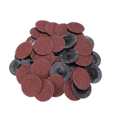 25 Stuks 50MM Snelle Verander R-Type Schuurdiscs, 2-Inch Schuurdiscs voor Rotatietools - Alumina, 24 Korrel voor Efficiënt Schuren en Oppervlaktebewerking