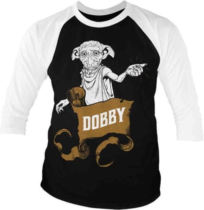 Harry Potter Raglan top -M- Dobby Zwart/Wit