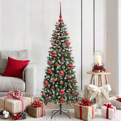 vidaXL - Kunstkerstboom - Groen - 150 - cm - PVC - en - Plastic - en - Staal