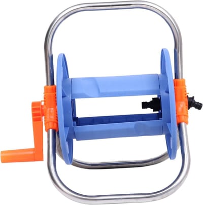 Slanghaspel Frame - Opbergrek - Tuin Organiseren - Handige Rolfunctie - 36x26x29 cm - Blauw