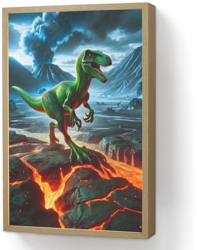 Nachtlampje 40x60 cm - Kinder lamp - Dino - Lava - Groen - Jongens - Tafellamp kinderkamer draadloos - Slaapkamer lampje - Bedlamp kinderen - Kinderlampje - Wandlamp babykamer - Nachtlampjes