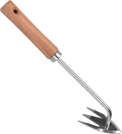 Onkruidsteker - Wieder handgereedschap - Onkruid verwijderen - Roestvrijstalen klauw - 31.5 cm - Zilver