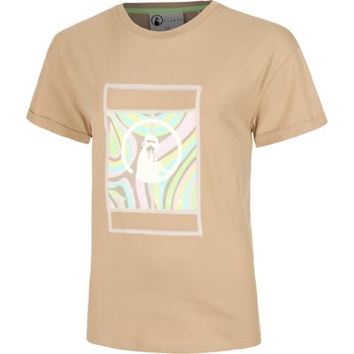 Quiet Please Wild Swirl Court T-shirt Dames-Beige,Veelkleurig