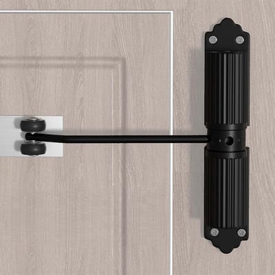 SnelShoppen - Automatische Deursluiter voor Kamerdeuren, Glazen Deuren, Tuinpoorten, Instelbare Sluitkracht tot 60 kg, Elegant Zwart Design met Geluid