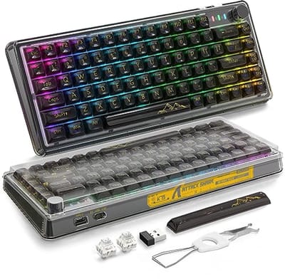75% Mechanisch Toetsenbord met Hot-Swappable Toetsen, RGB en Multiplatform Ondersteuning