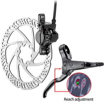 Hydraulische schijfremset Tektro HD-M285 links met 1800 mm leiding - zonder remschijf - zwart