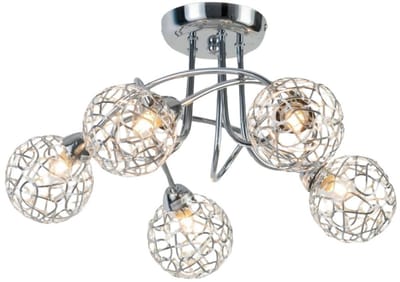 Kosilum - Aphyse - Plafondlamp - Zilver/Chroom - Metaal en aluminium