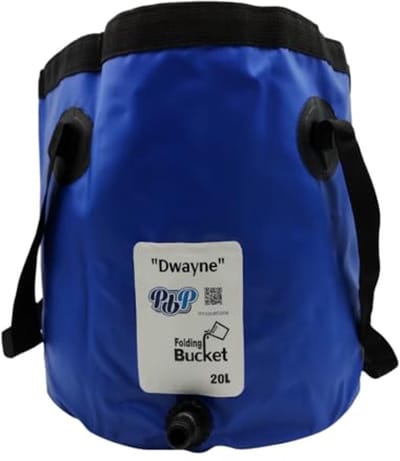 PBP Handige opvouwbare emmer 20L - "DWAYNE" met snelslangaansluiting (donkerblauw)