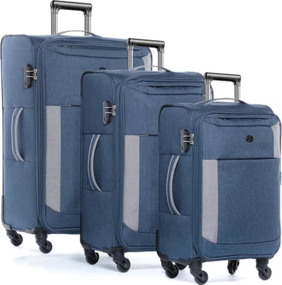 3-delige Reisbagage Koffer Set - Zachte Zijde Spinner in Grijs