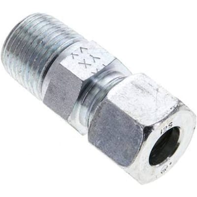 1/2'' NPT Buitendraad x 12S Verzinkt Stalen Rechte Snijring Koppeling 630 Bar DIN 2353