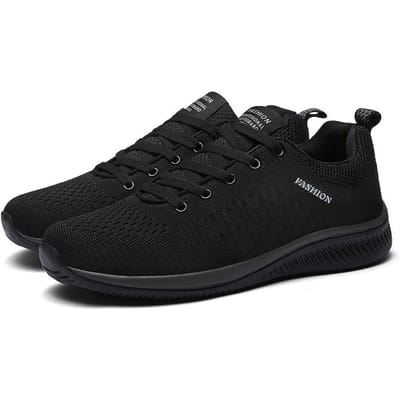 Heren Hardlopen Wandelen Breischoenen Mode Casual Sneakers Ademend Sport Atletisch Lichtgewicht Heren Sneakers Casual Schoenen 39 black