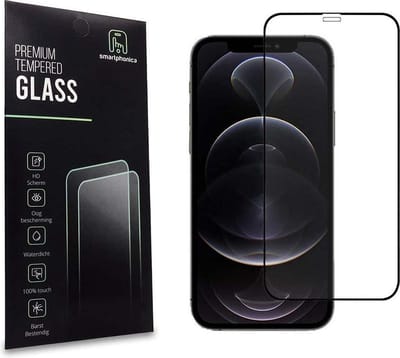 Smartphonica iPhone 12 Pro Max full cover tempered glass screenprotector van gehard glas met afgeronde hoeken geschikt voor iPhone 12 Pro Max
