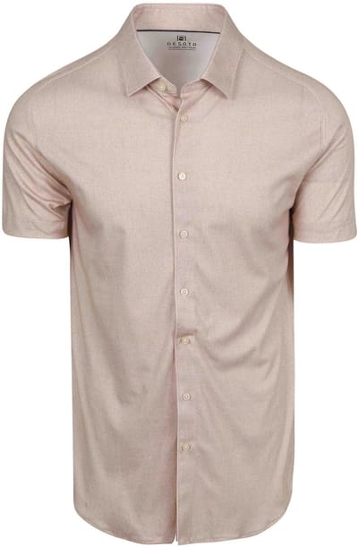 Desoto Overhemd Casual Kent Uni Color Oxford Short Sleeve Beige / male