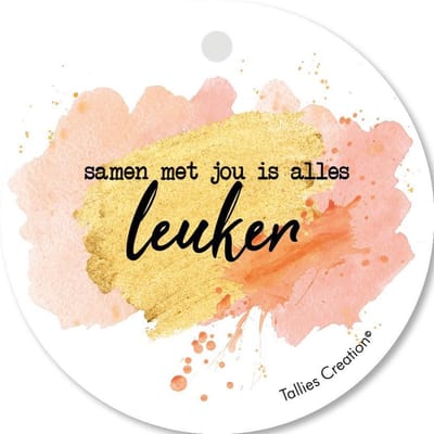 Tallies Cards - kadokaartjes  - bloemenkaartjes - Met jou is alles Leuker - Aquarel - set van 5 kaarten - valentijnskaart - valentijn  - moeder - mama - liefde - 100% Duurzaam