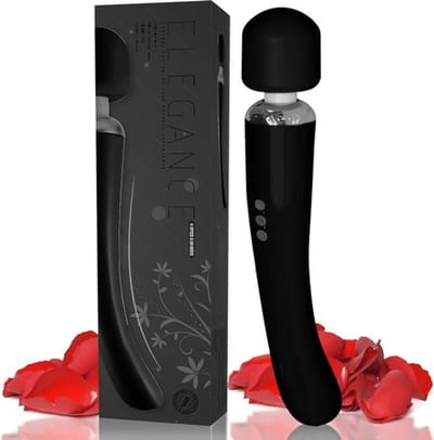 Sensual U - Elegance Wand Vibrator - Krachtige Clitoris Stimulator - 20 Standen - Fluisterstil - USB Oplaadbaar - Zwart