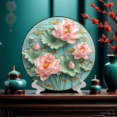 Bureaudecoraties / entreeversieringen / ronde borddecoraties lotus 30CM